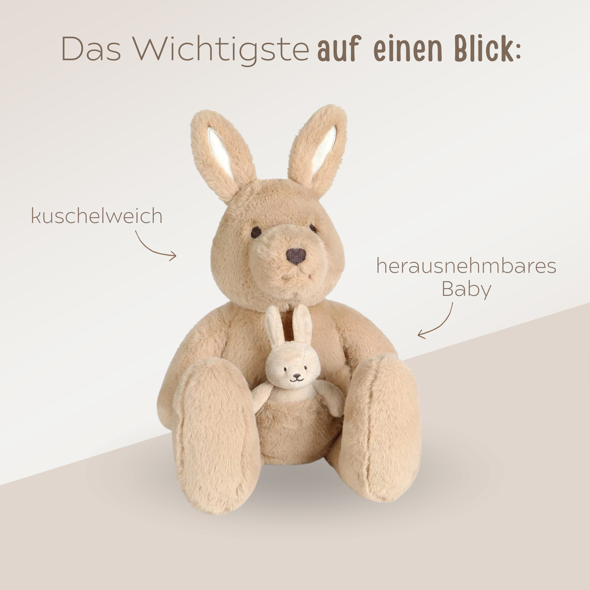 O.B. Designs Kuscheltier Känguru mit Baby personalisiert