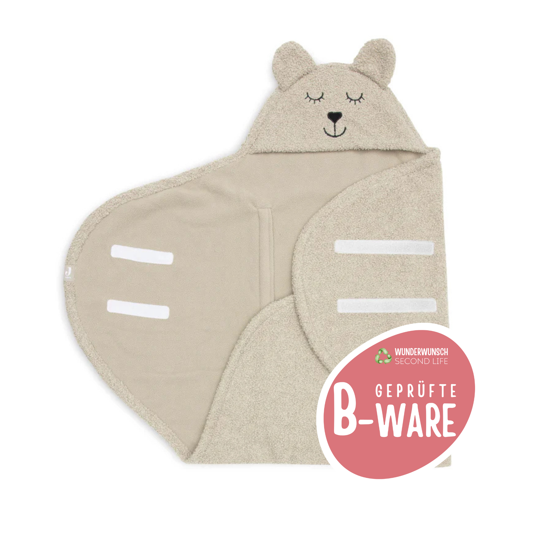 B-WARE JOLLEIN Einschlagdecke Teddybär - Olive Green