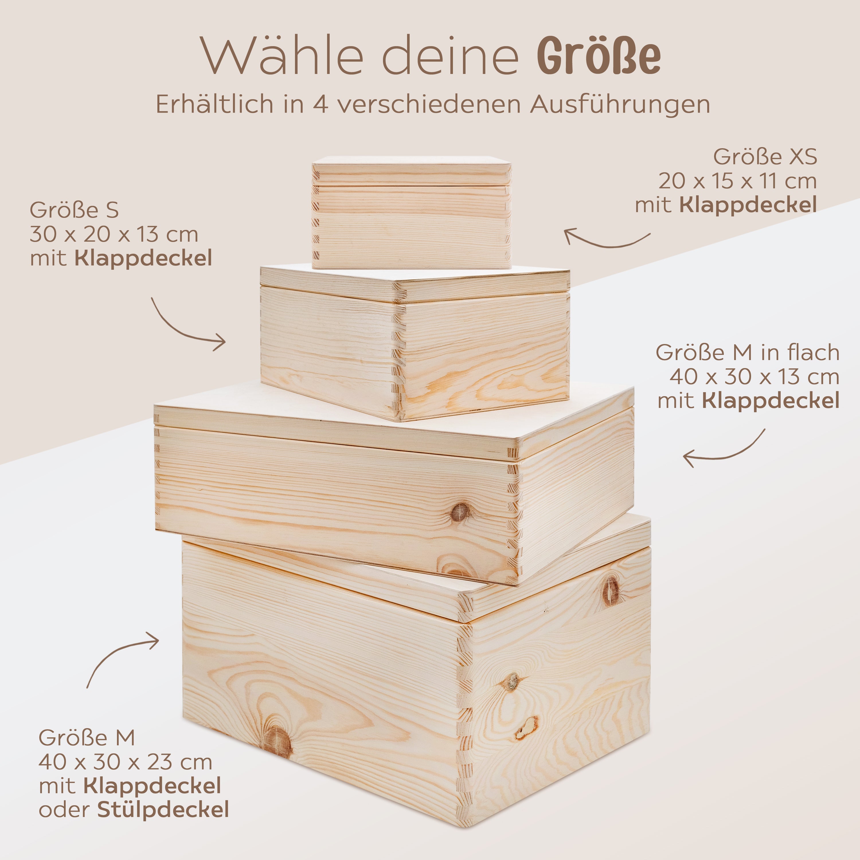 Erinnerungsbox Holz mit Wunschdaten – Lebensabschnitte