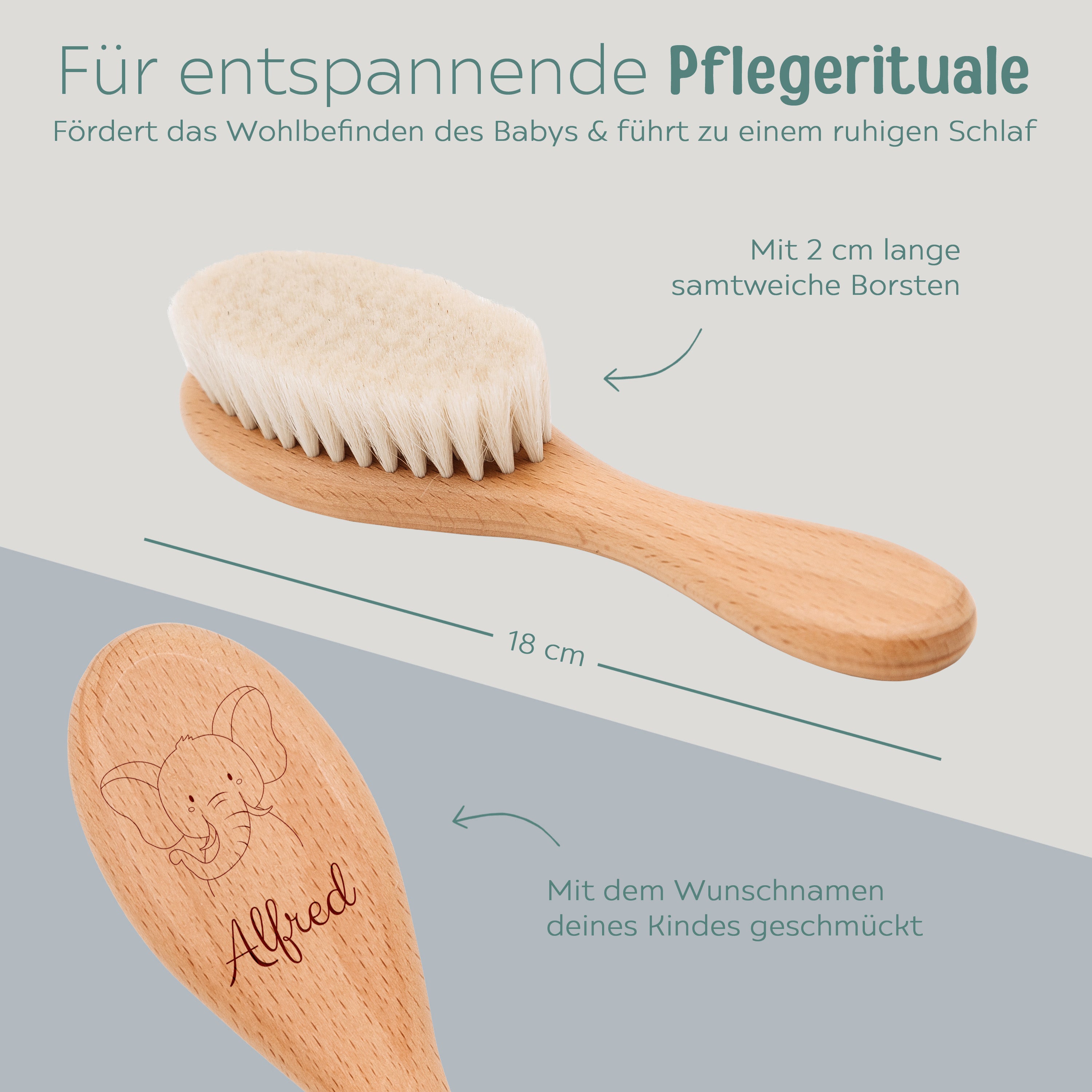 Babyhaarbürste personalisiert - Tier