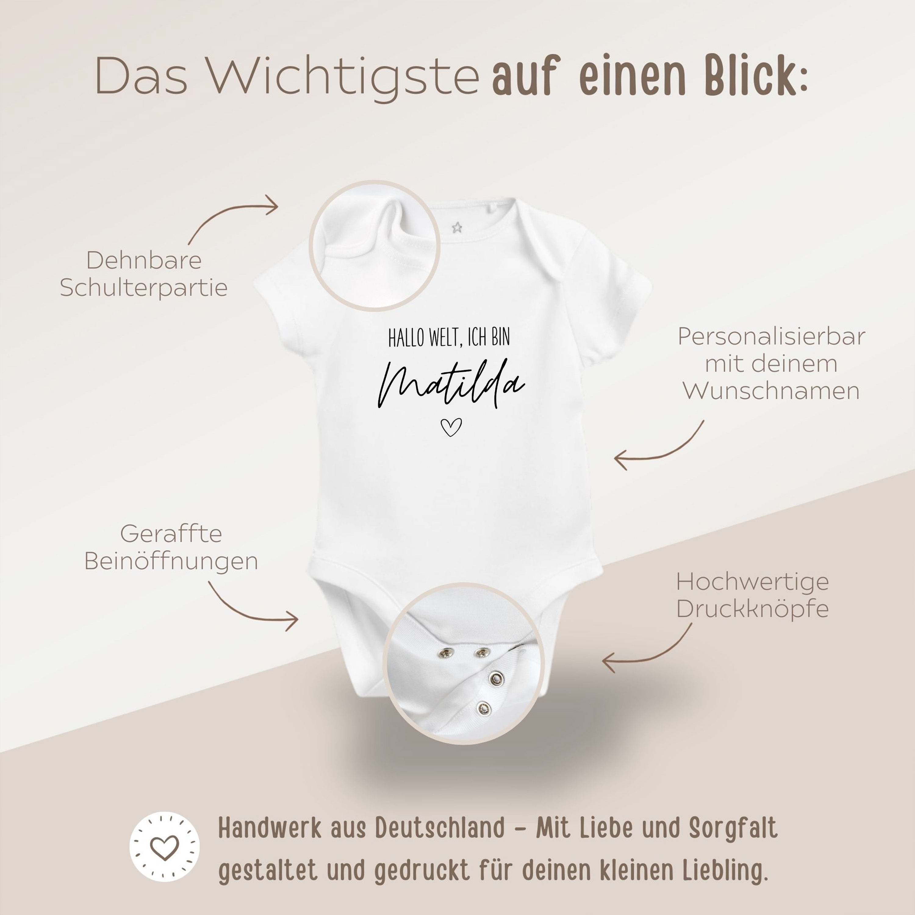 Baby Body "Hallo Welt" personalisiert