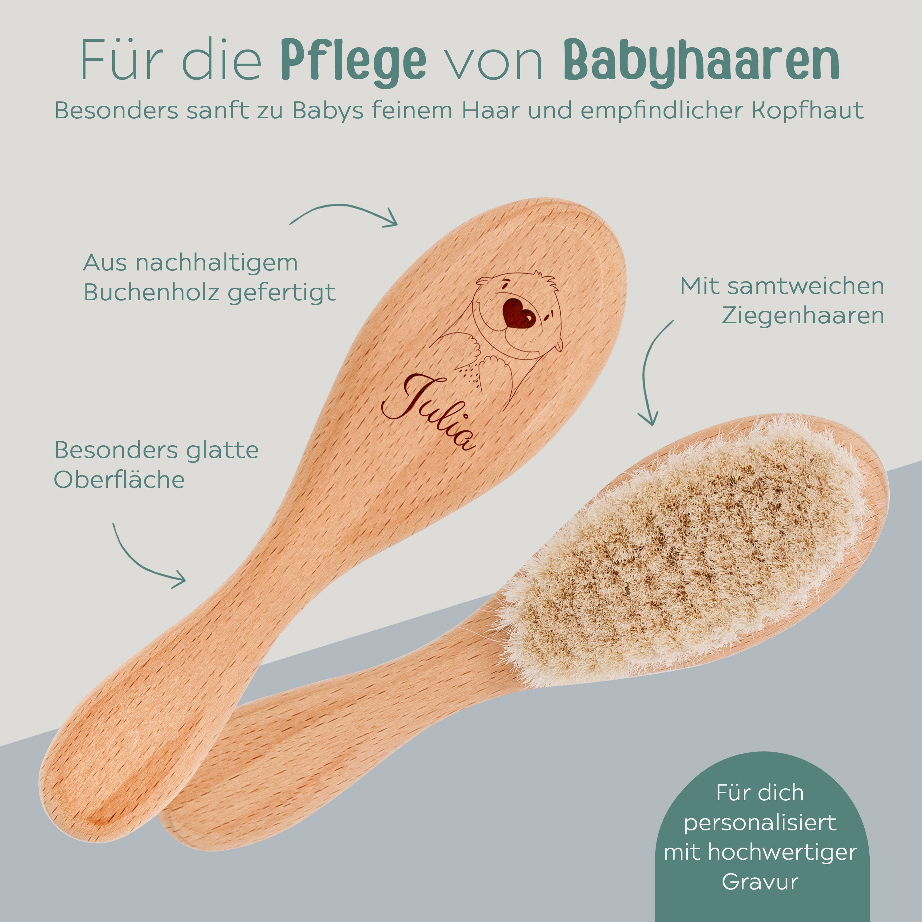 Babyhaarbürste personalisiert - Tier