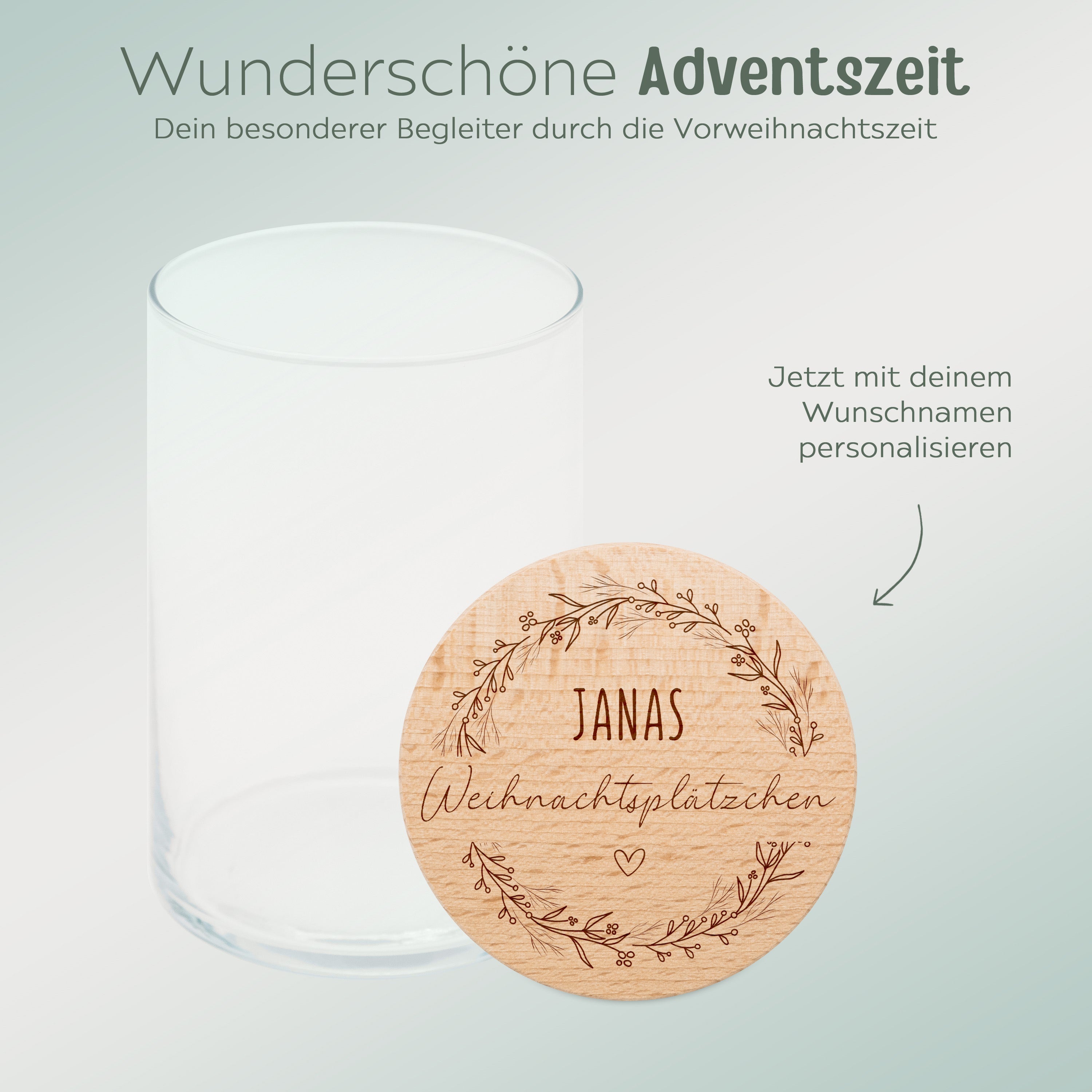 Aufbewahrungsglas Keksglas "Weihnachtsplätzchen"