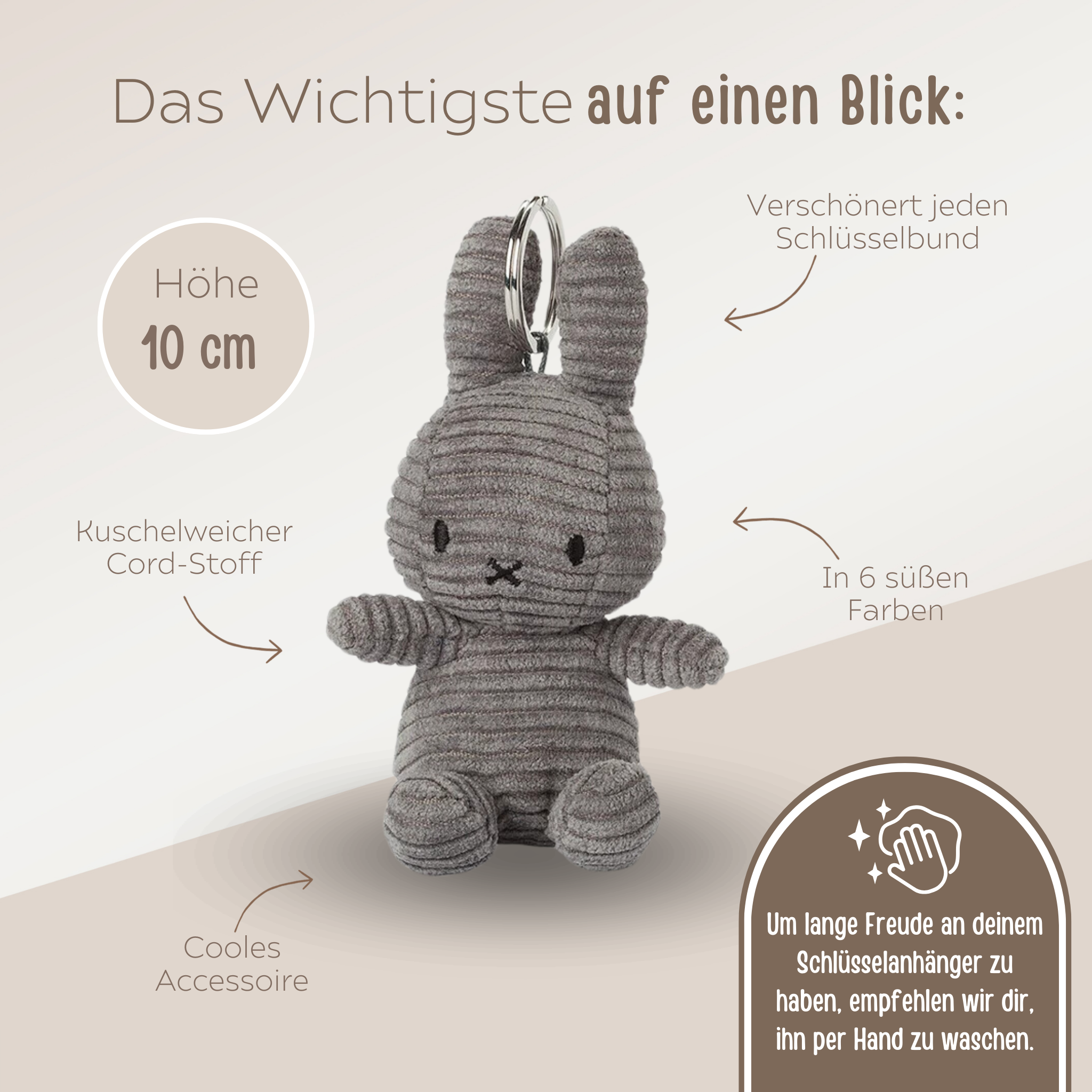 BON TON TOYS Schlüsselanhänger - Miffy Cord