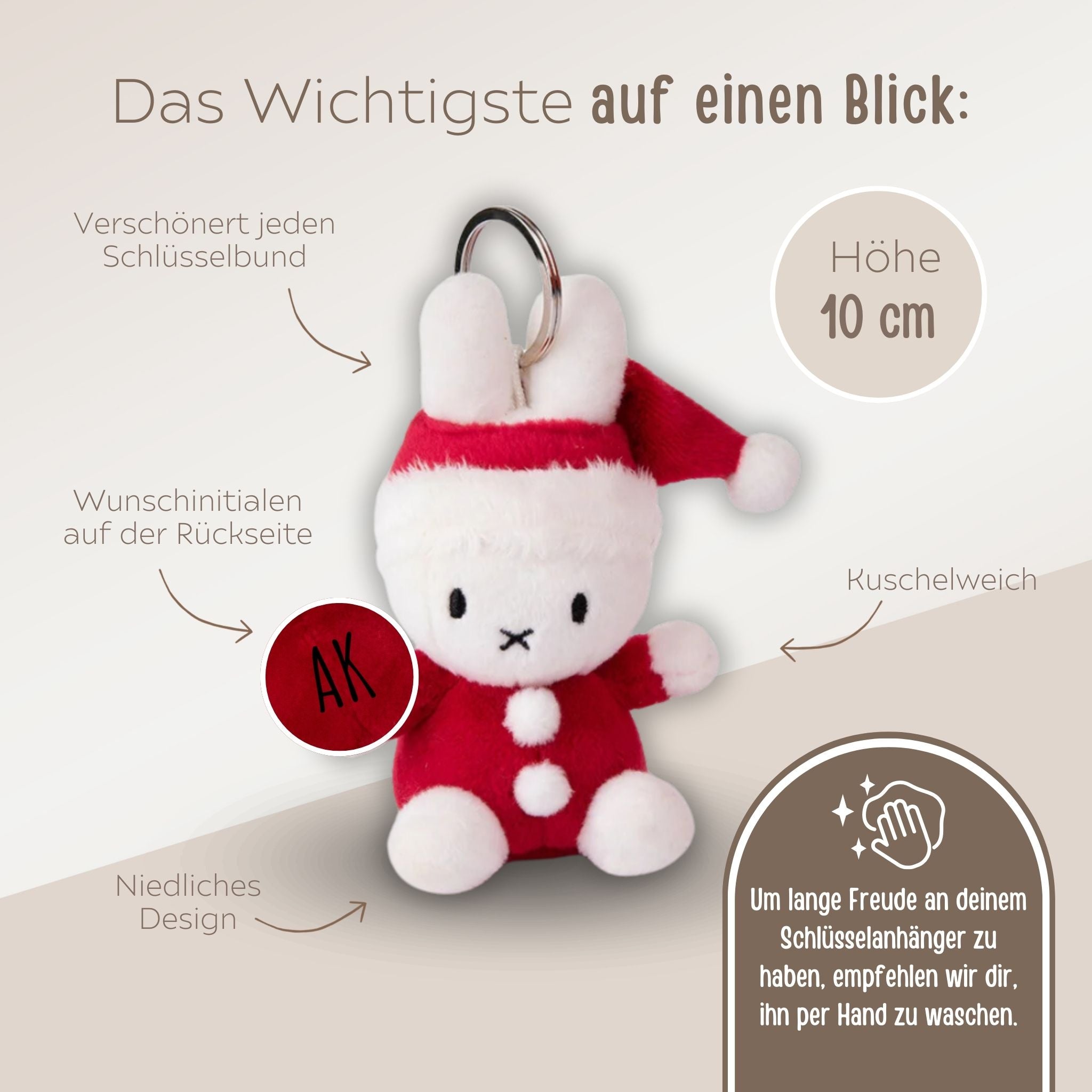 BON TON TOYS Miffy Weihnachten Schlüsselanhänger