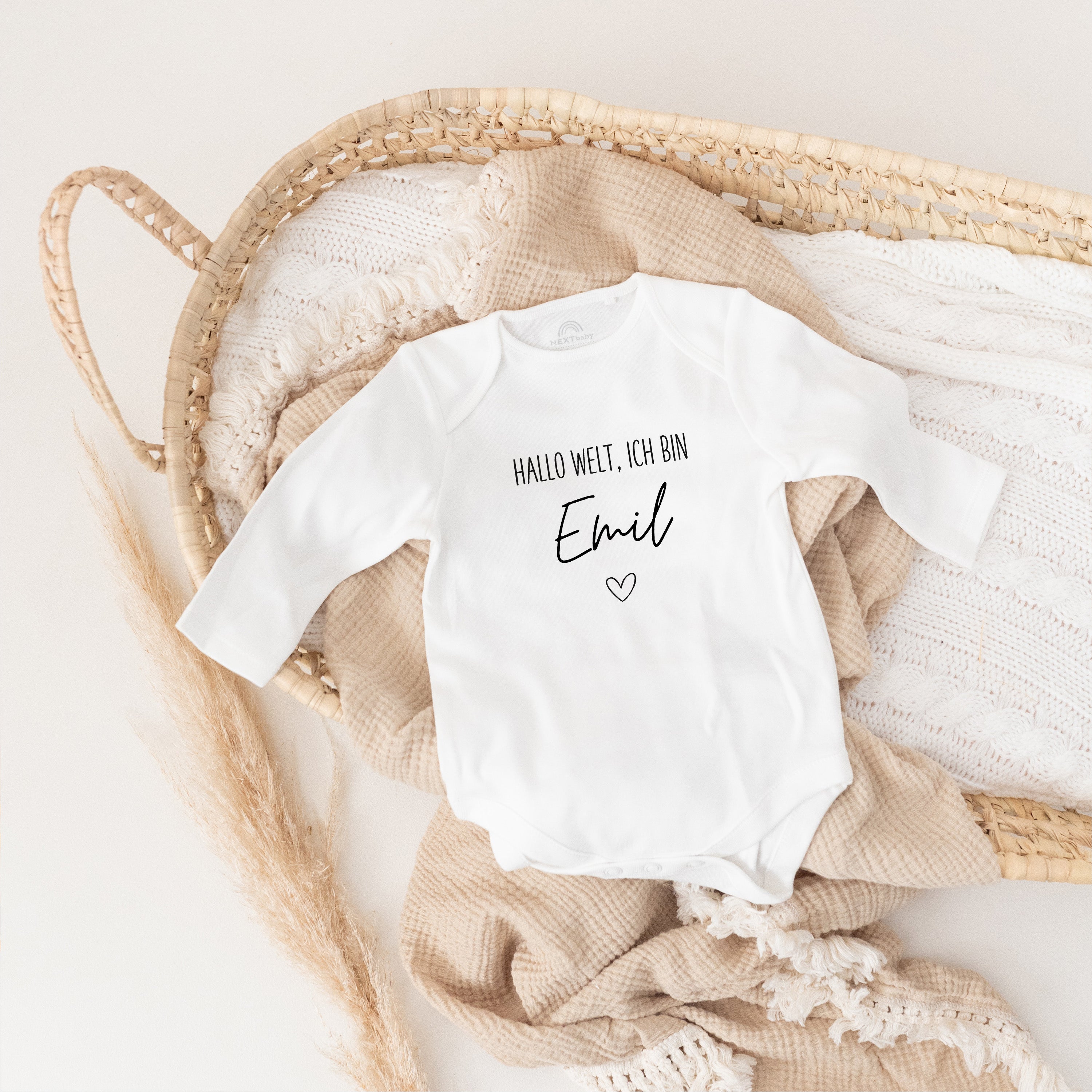 Baby Body "Hallo Welt" personalisiert