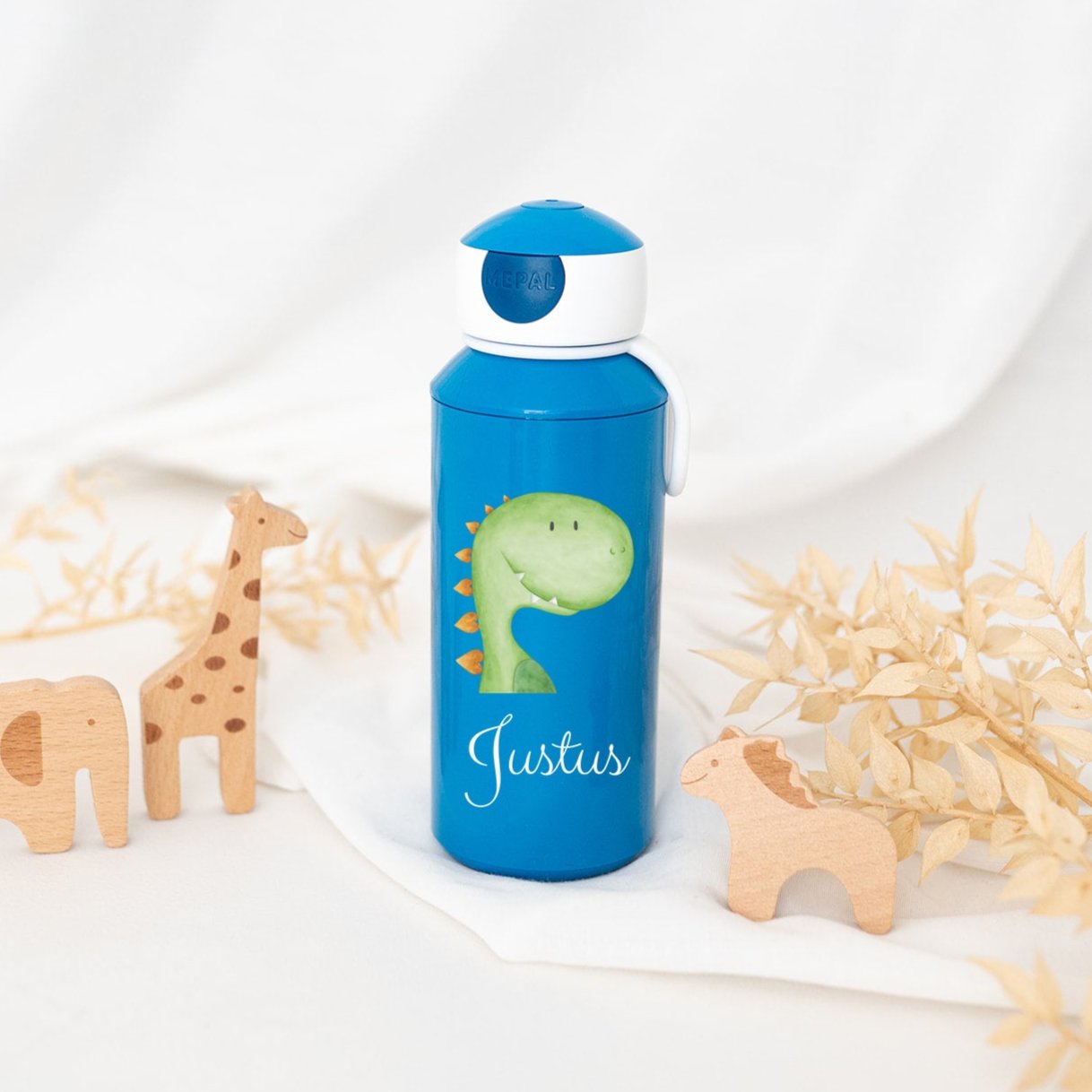 MEPAL Kinder Trinkflasche personalisiert - Tier Aquarell