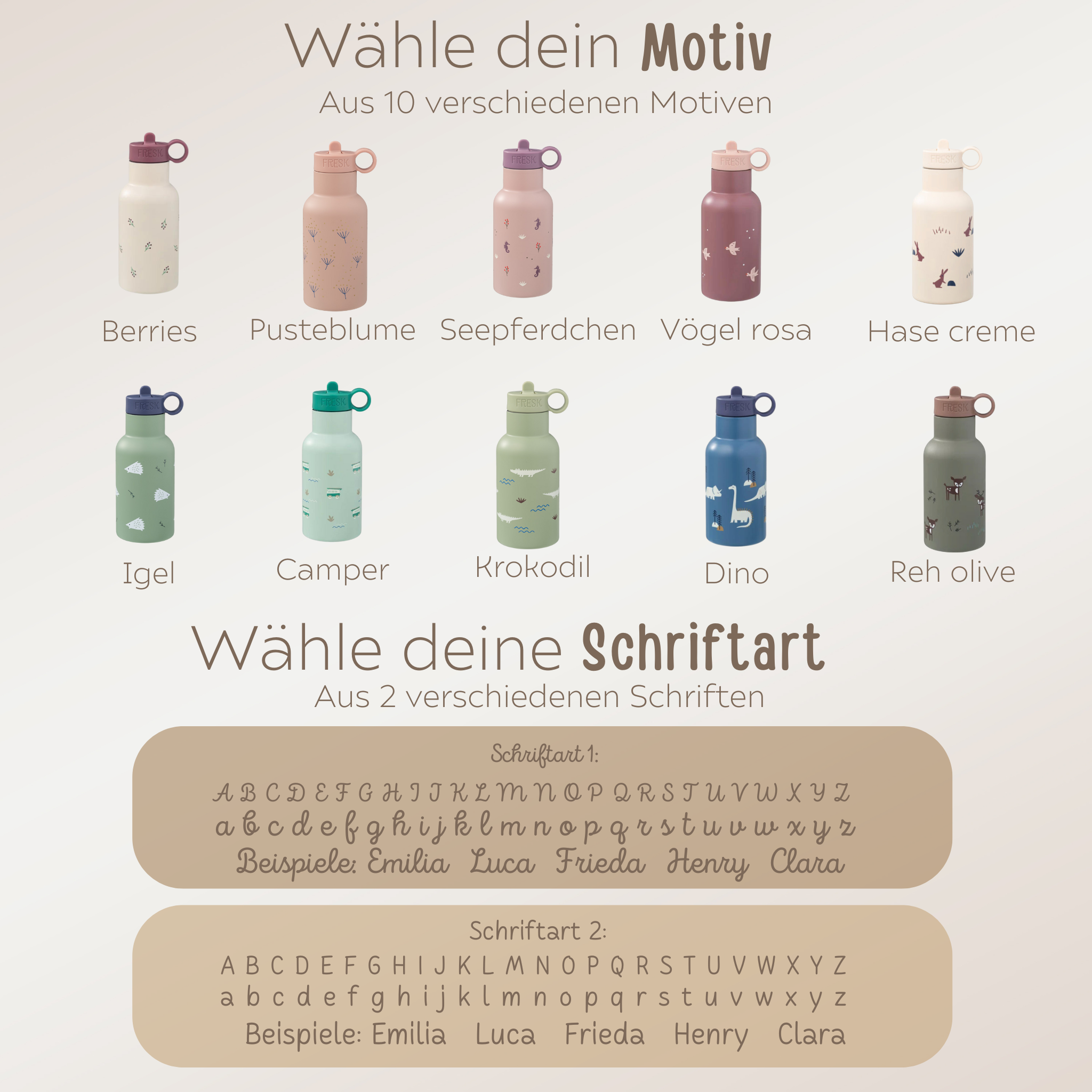 Kindertrinkflasche personalisiert - Fresk