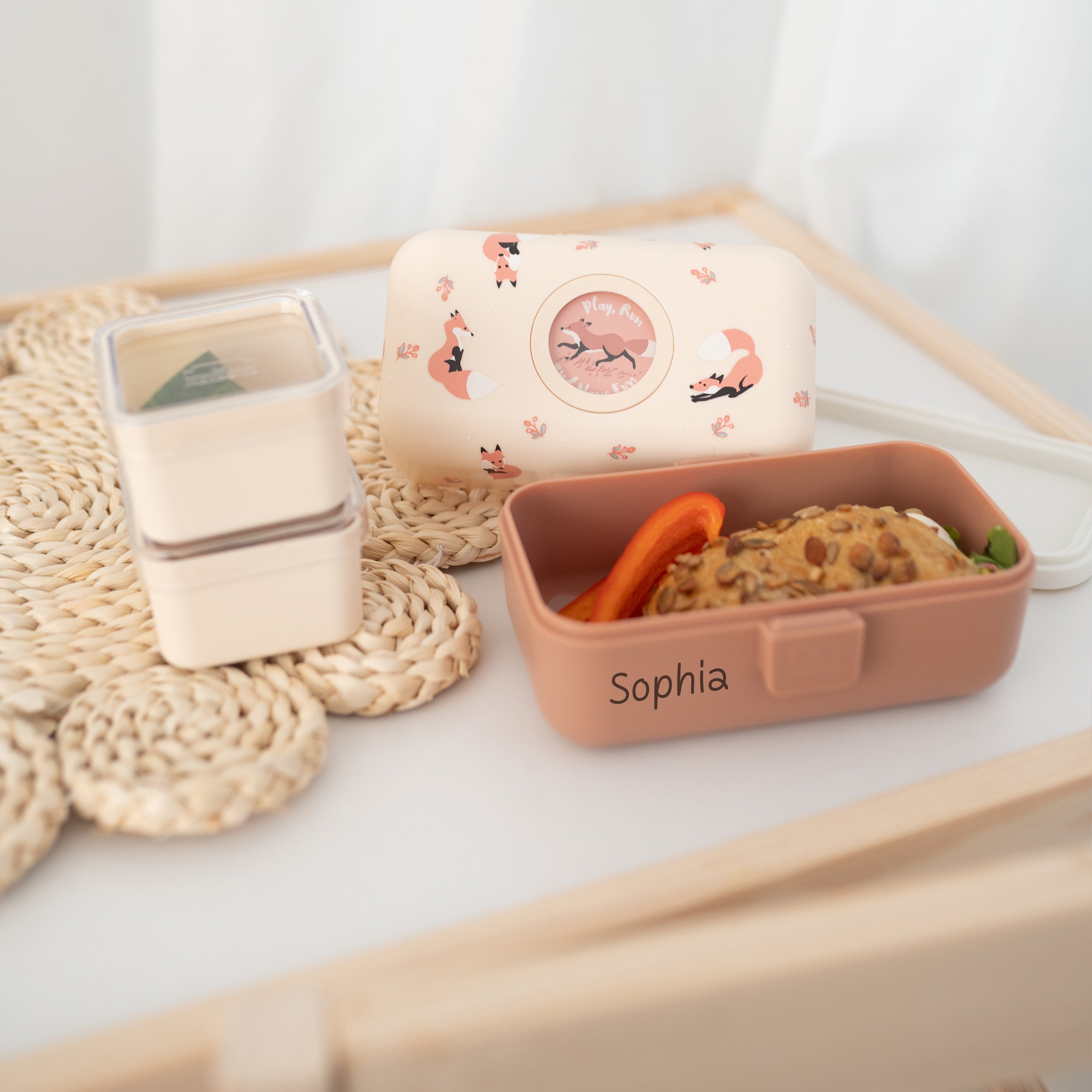 MONBENTO Tresor Lunchbox personalisiert - Waschbär & Fuchs