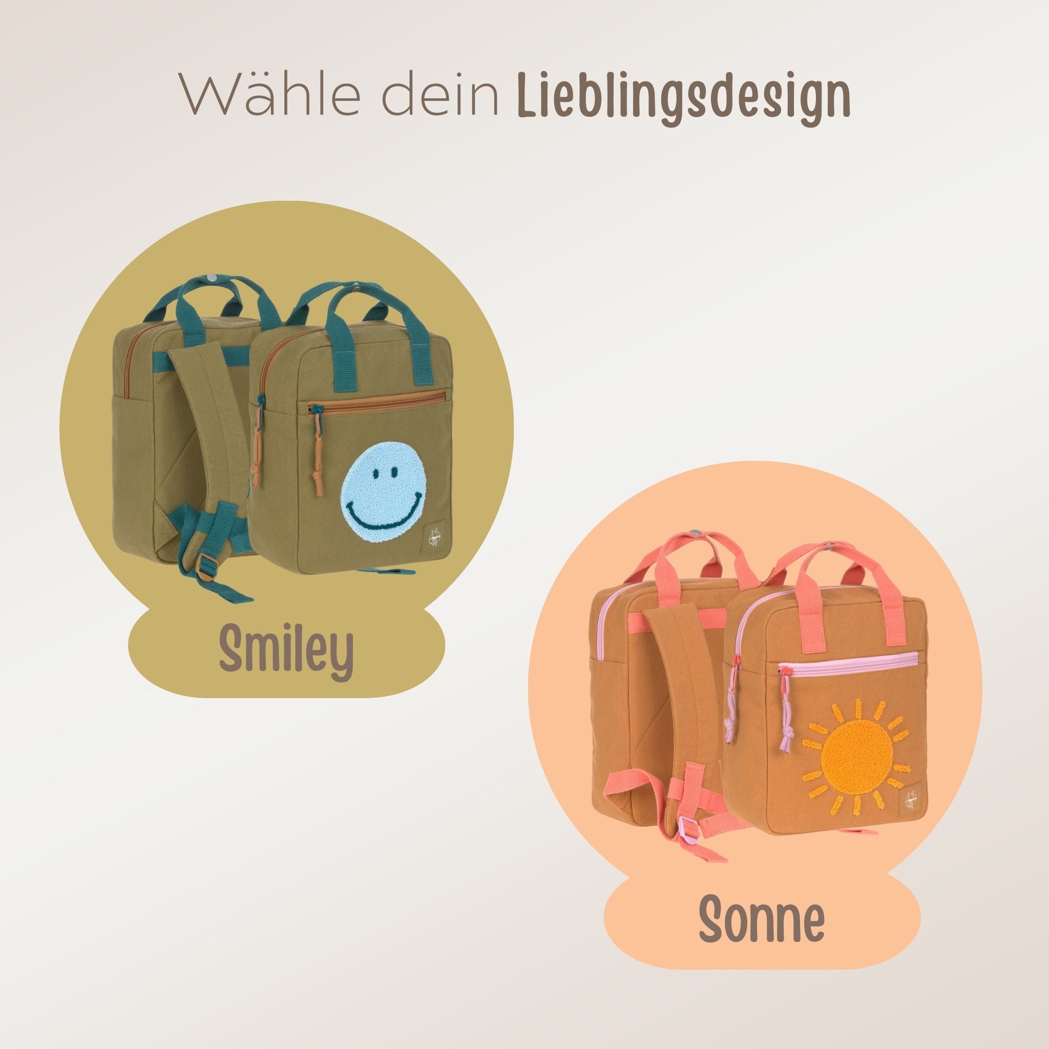 LÄSSIG Rucksack "Sonne" oder "Smiley" personalisiert