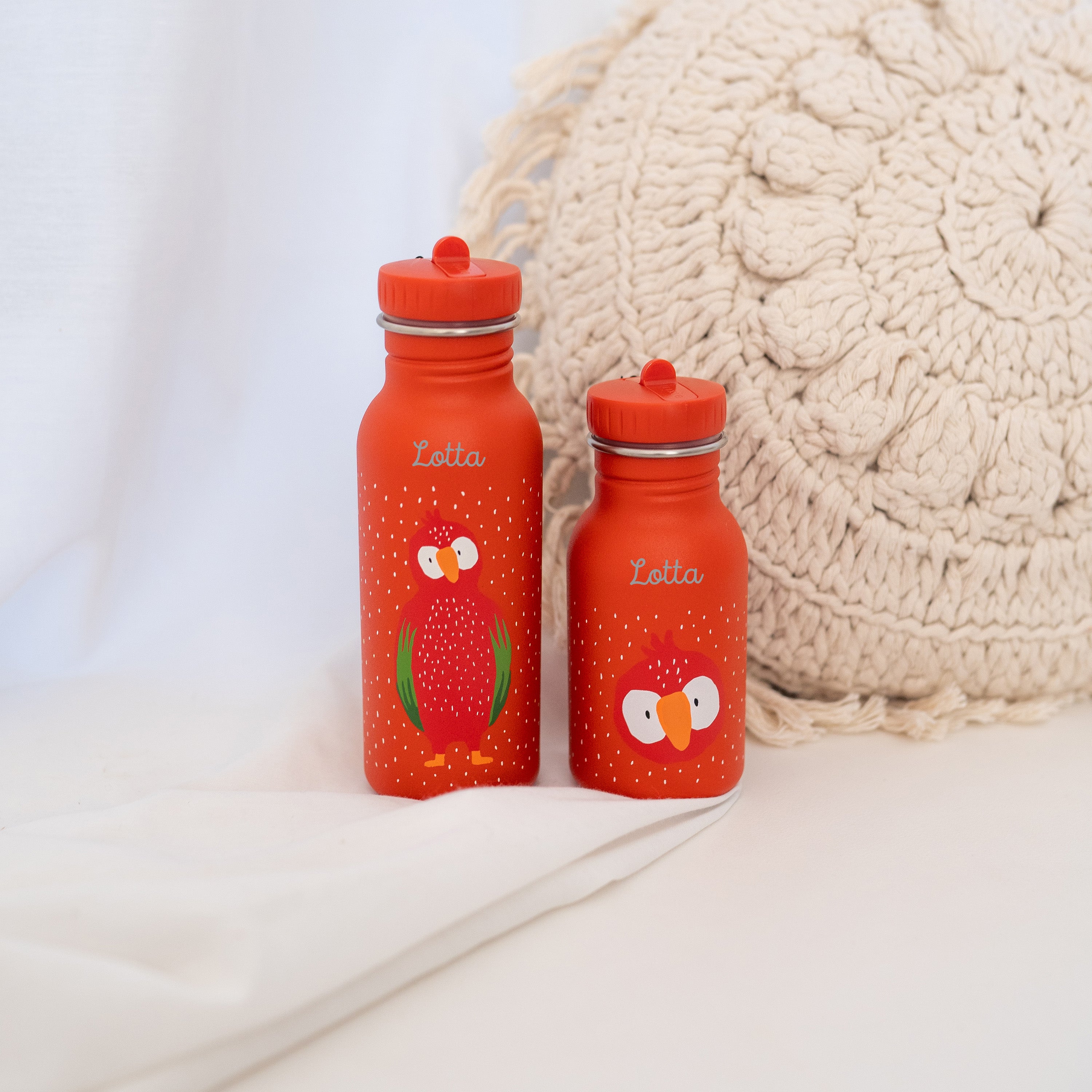 Kinder Trinkflasche personalisiert - Biene, Hai, Papagei Trixie