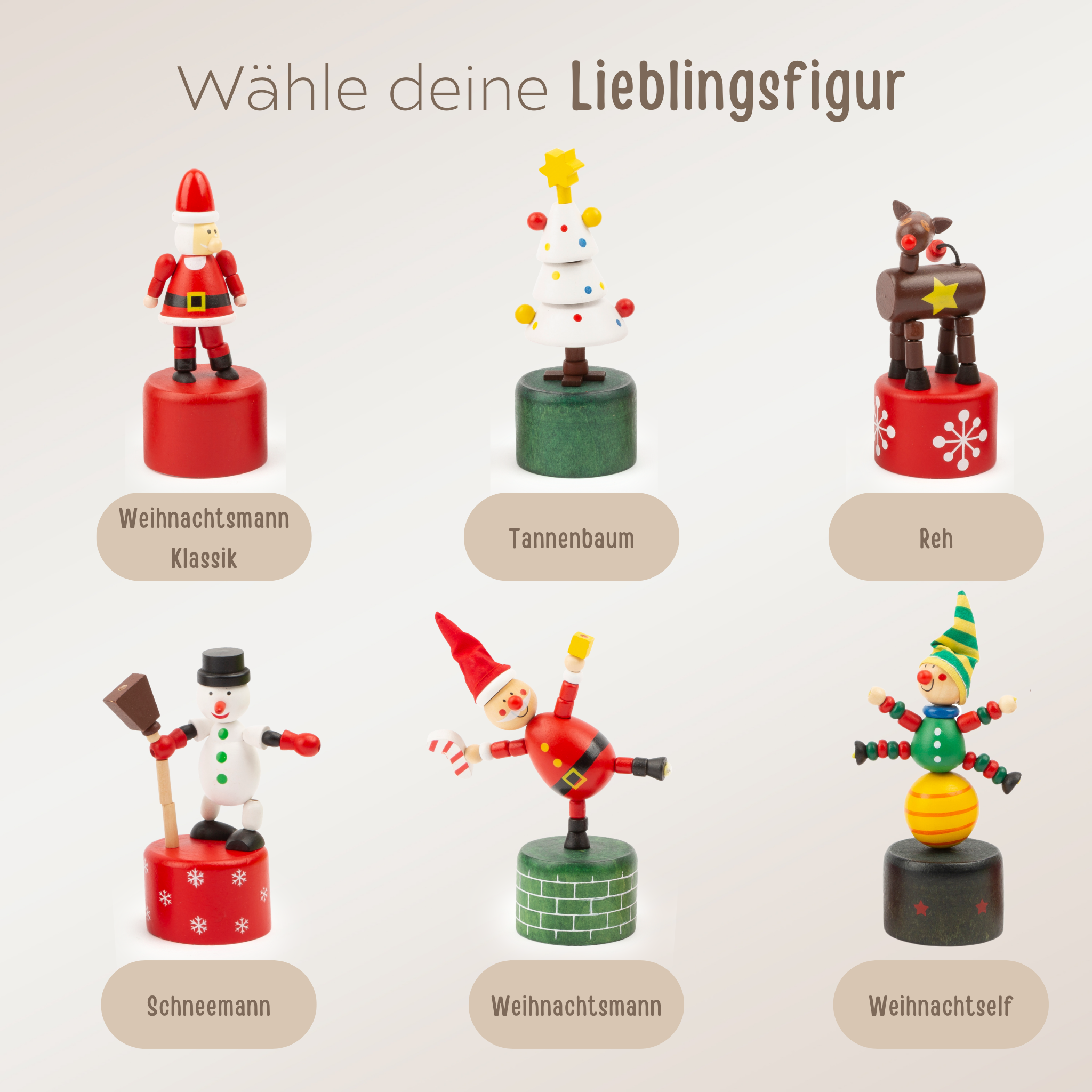 SMALL FOOT Drückerfiguren - Weihnachten