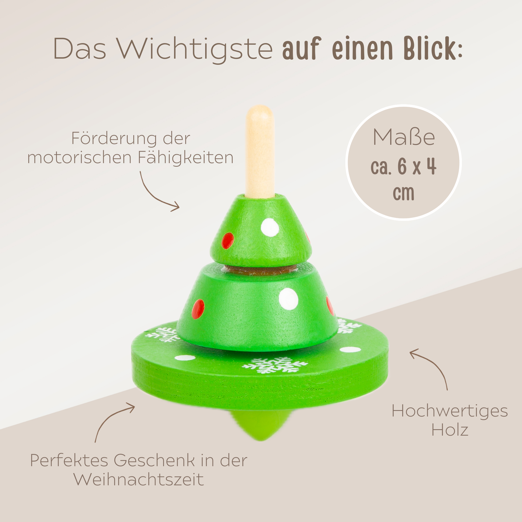 SMALL FOOT Kreisel "Weihnachten" personalisiert