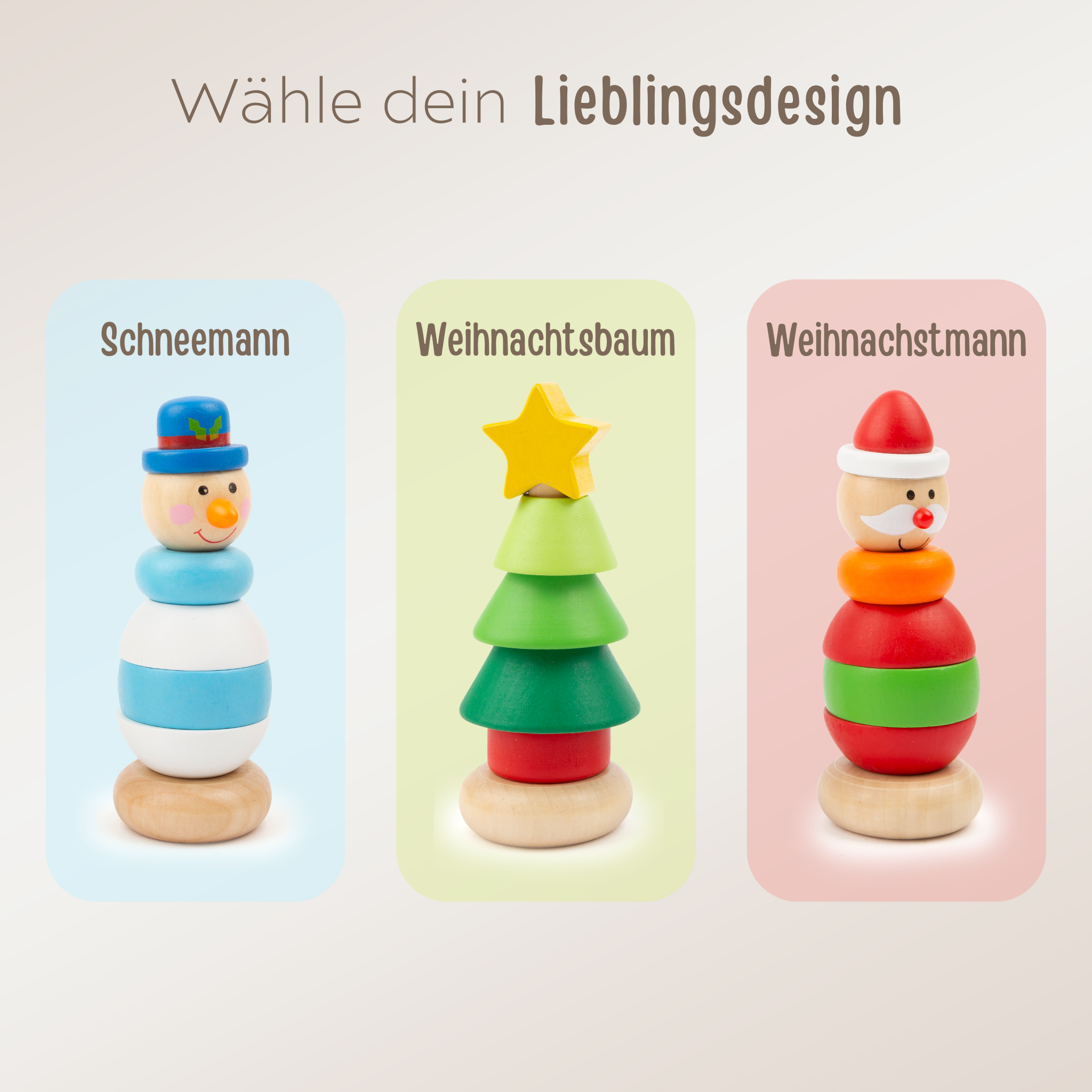 SMALL FOOT Mini Stapelturm "Weihnachten" personalisiert