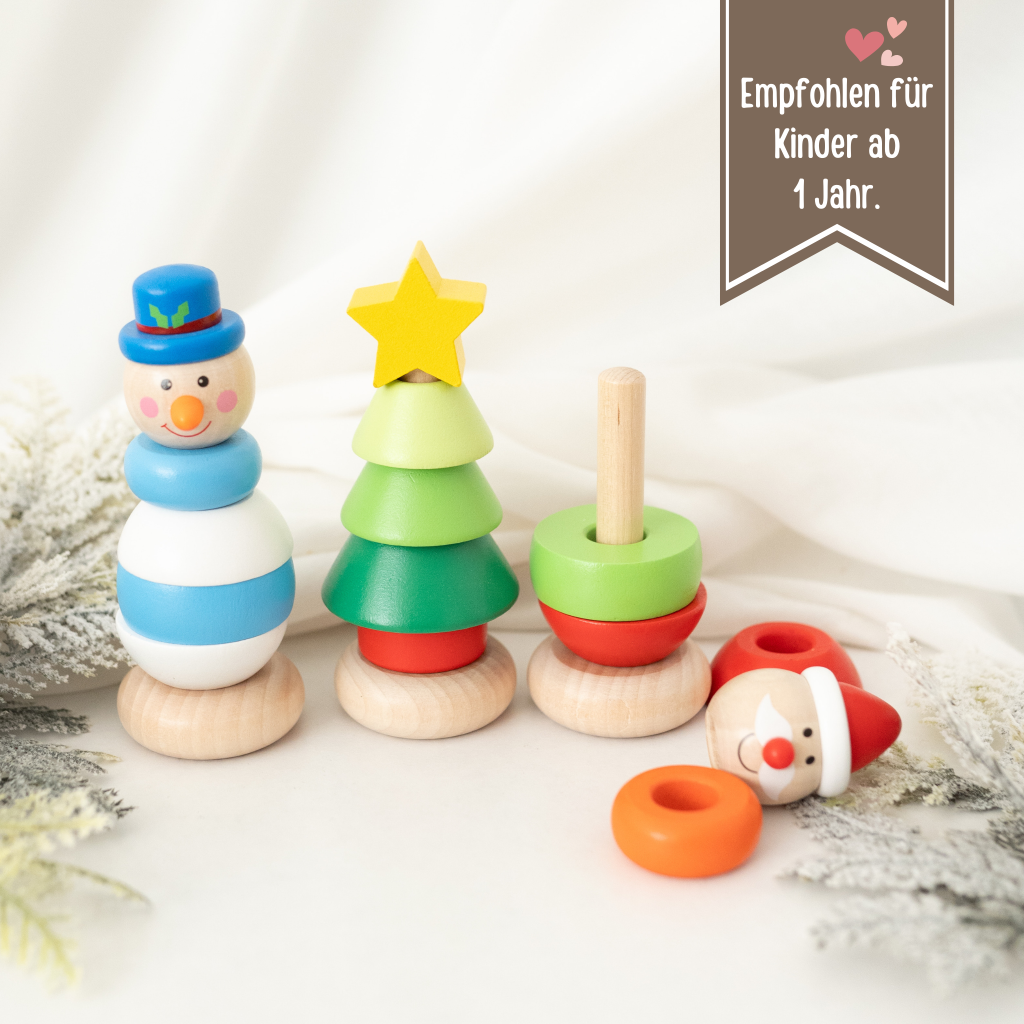 SMALL FOOT Mini Stapelturm "Weihnachten" personalisiert