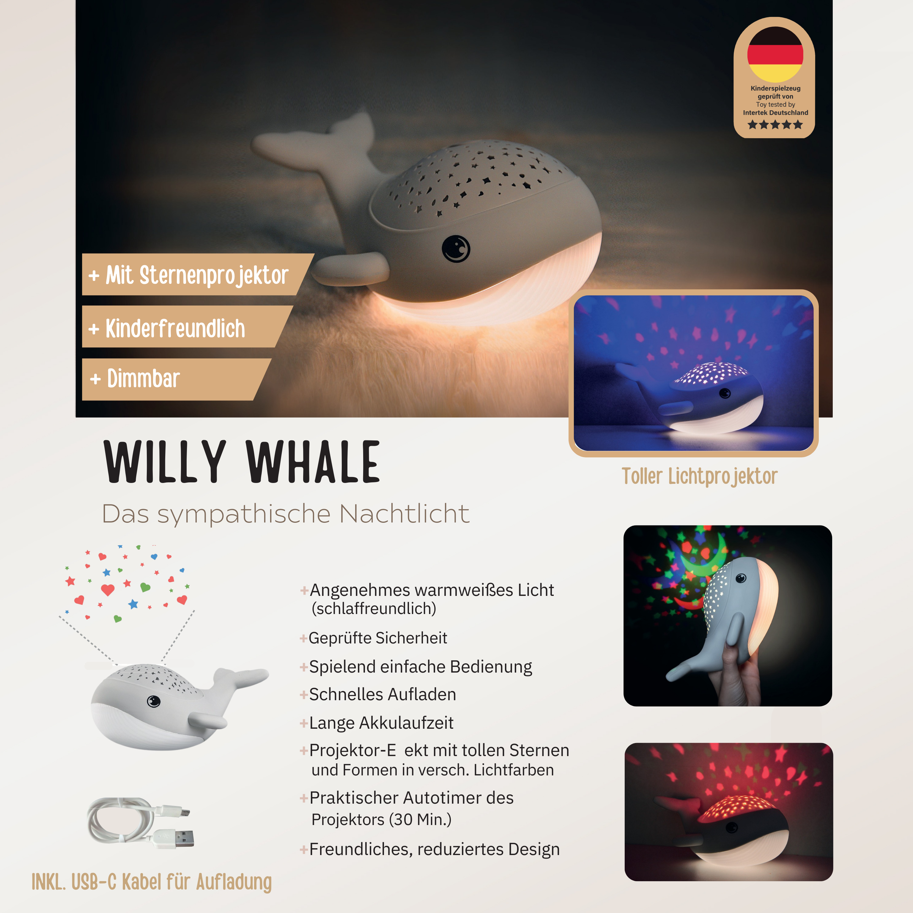 EGGY EGG Nachtlicht personalisiert - Wal, Dino, Küken oder Außerirdischer