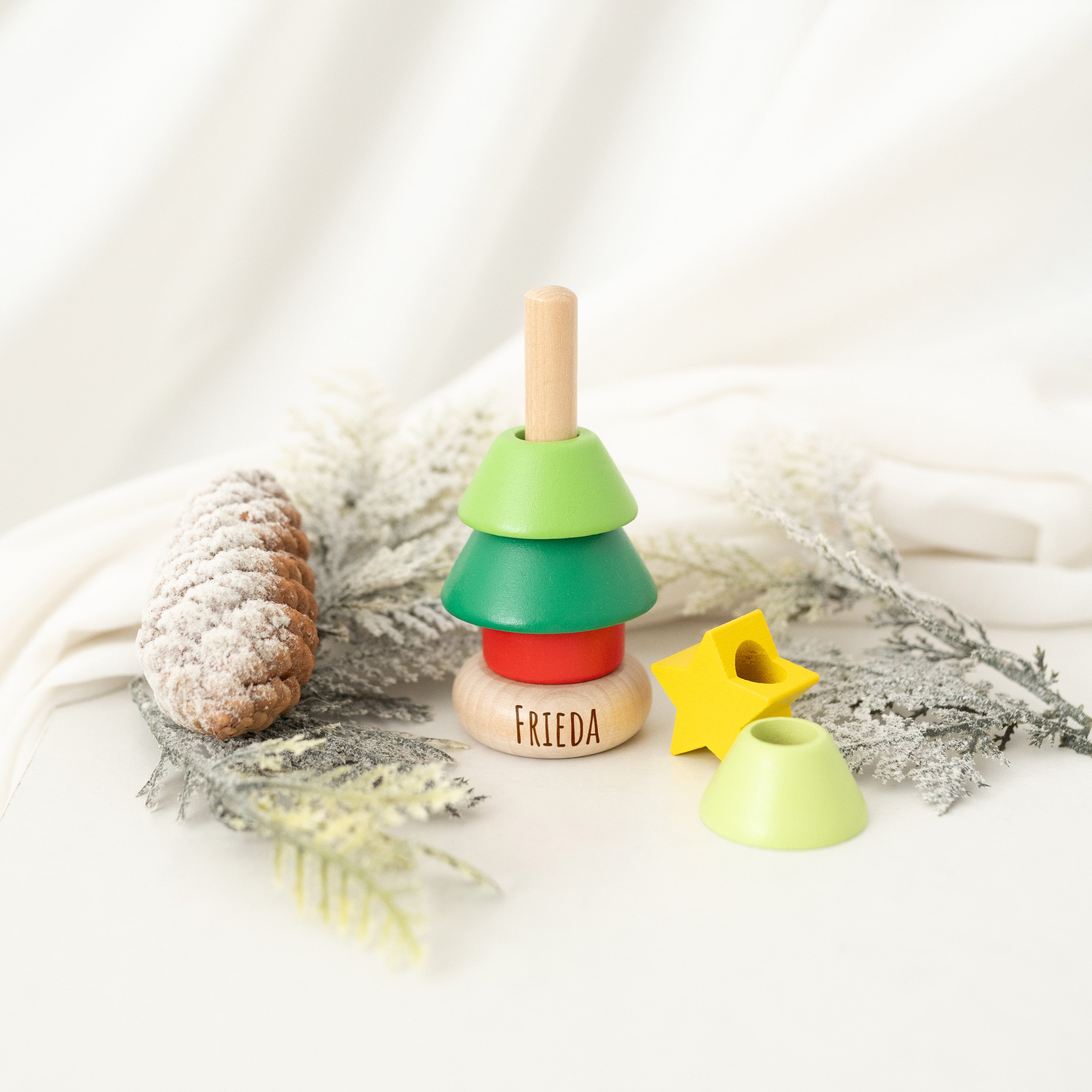 SMALL FOOT Mini Stapelturm "Weihnachten" personalisiert