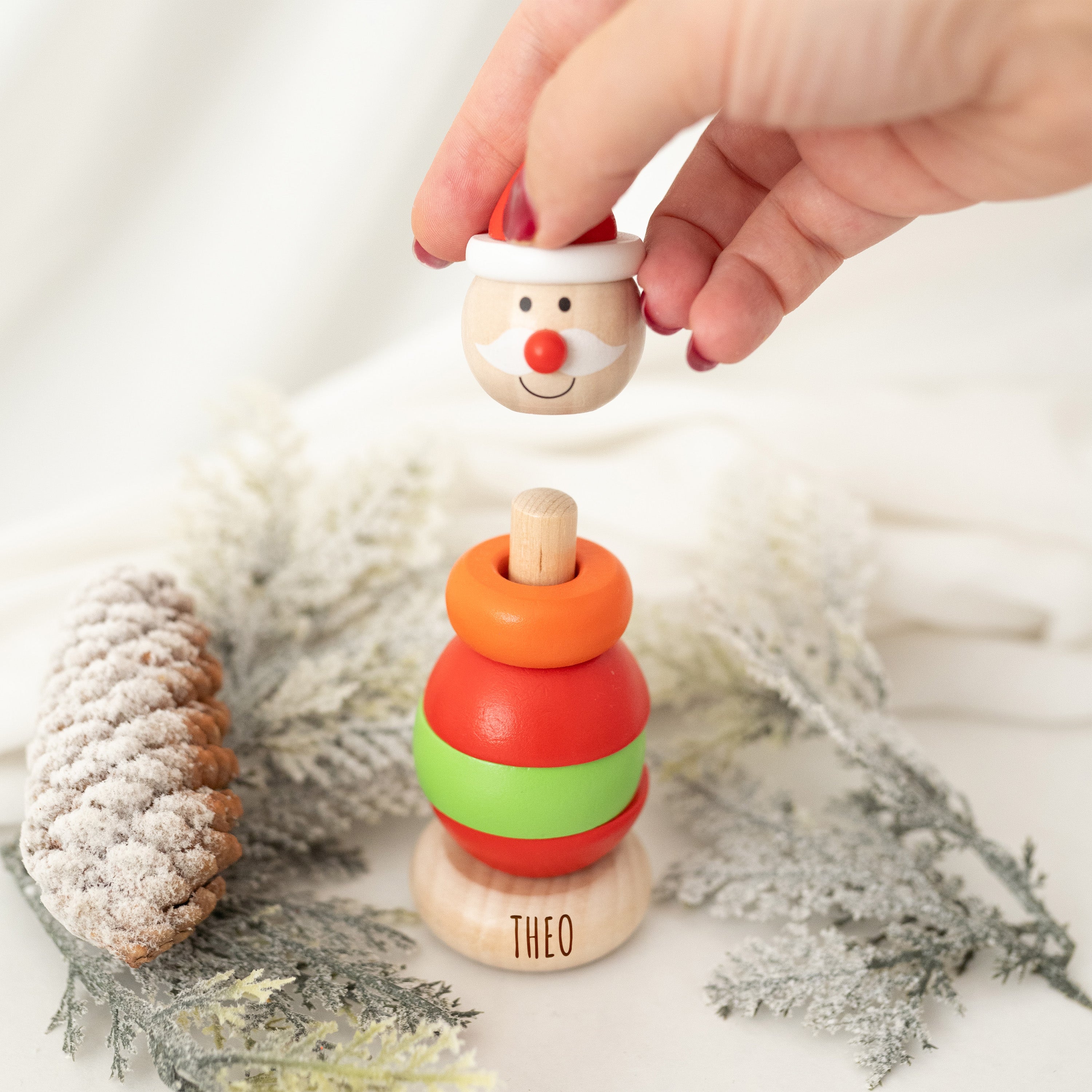 SMALL FOOT Mini Stapelturm "Weihnachten" personalisiert