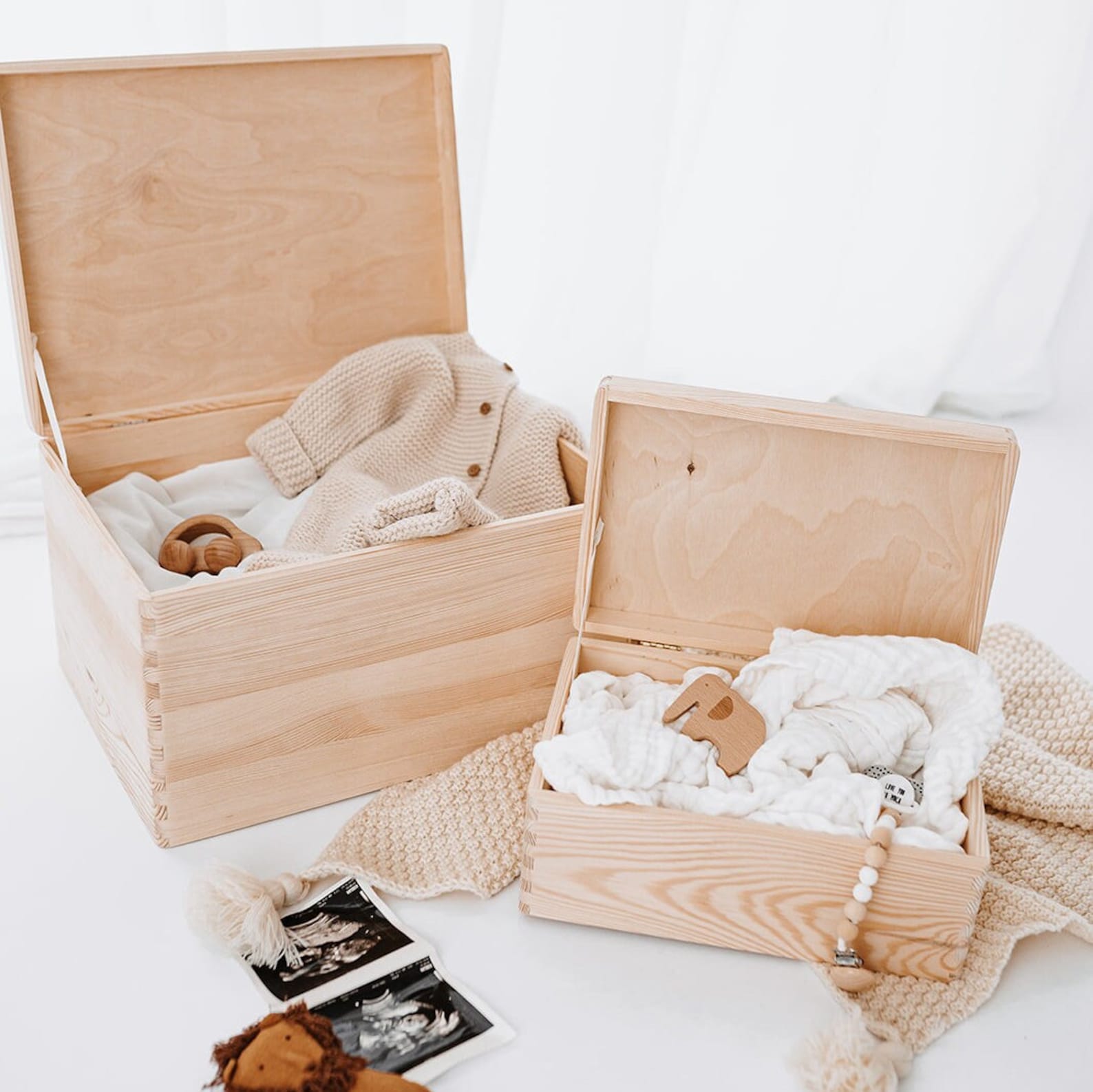 Erinnerungsbox Baby personalisiert - Waldtiere Aquarell